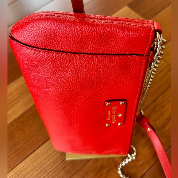 Kate Spade Berkshire Road Adela Leather Small Shoulder Bag in Poppy Red with COA - Picture 4 of 14